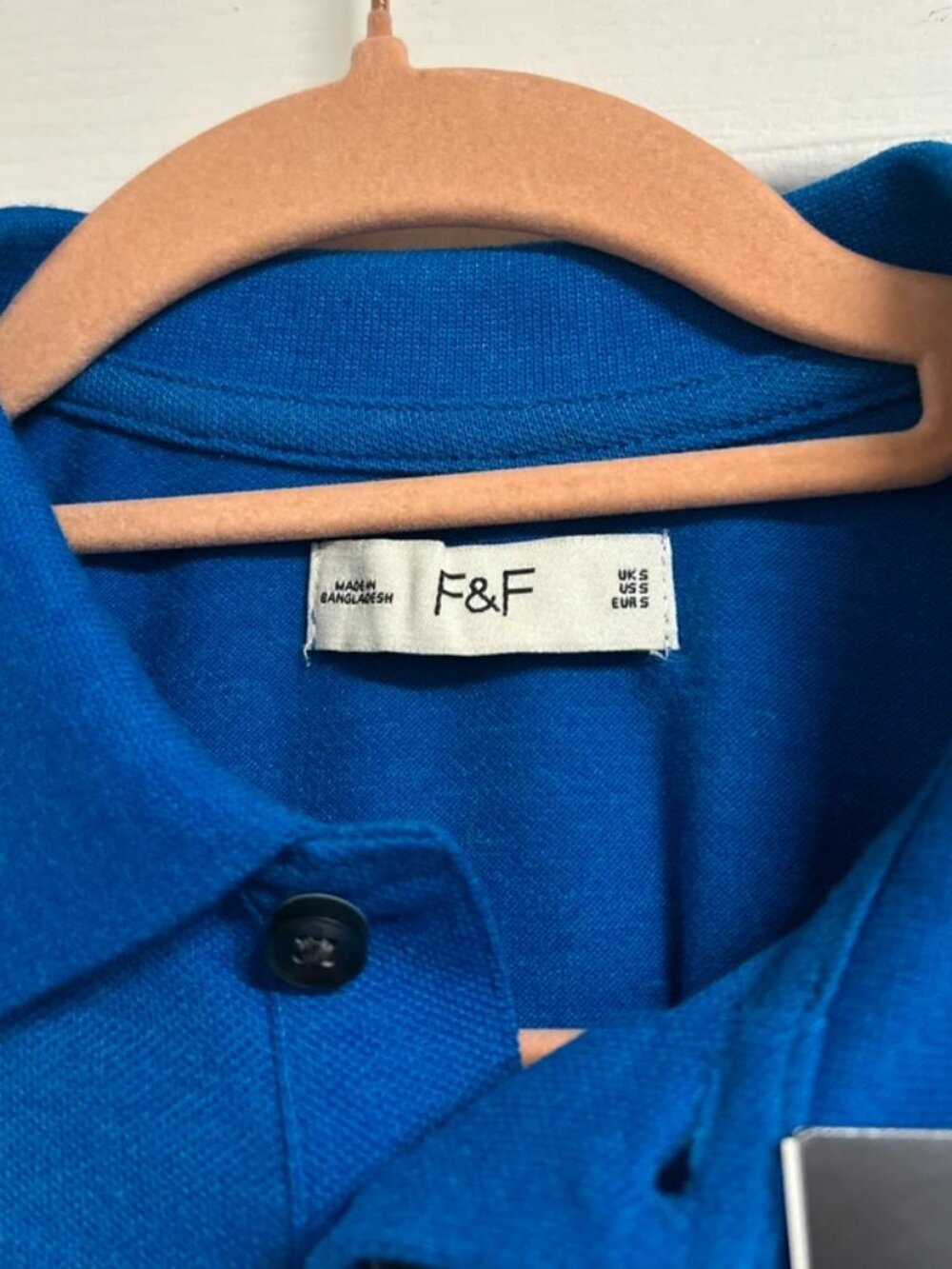 F&F Bright Blue Mens Short Sleeve Polo Shirt Size S BNWT - Picture 4 of 5